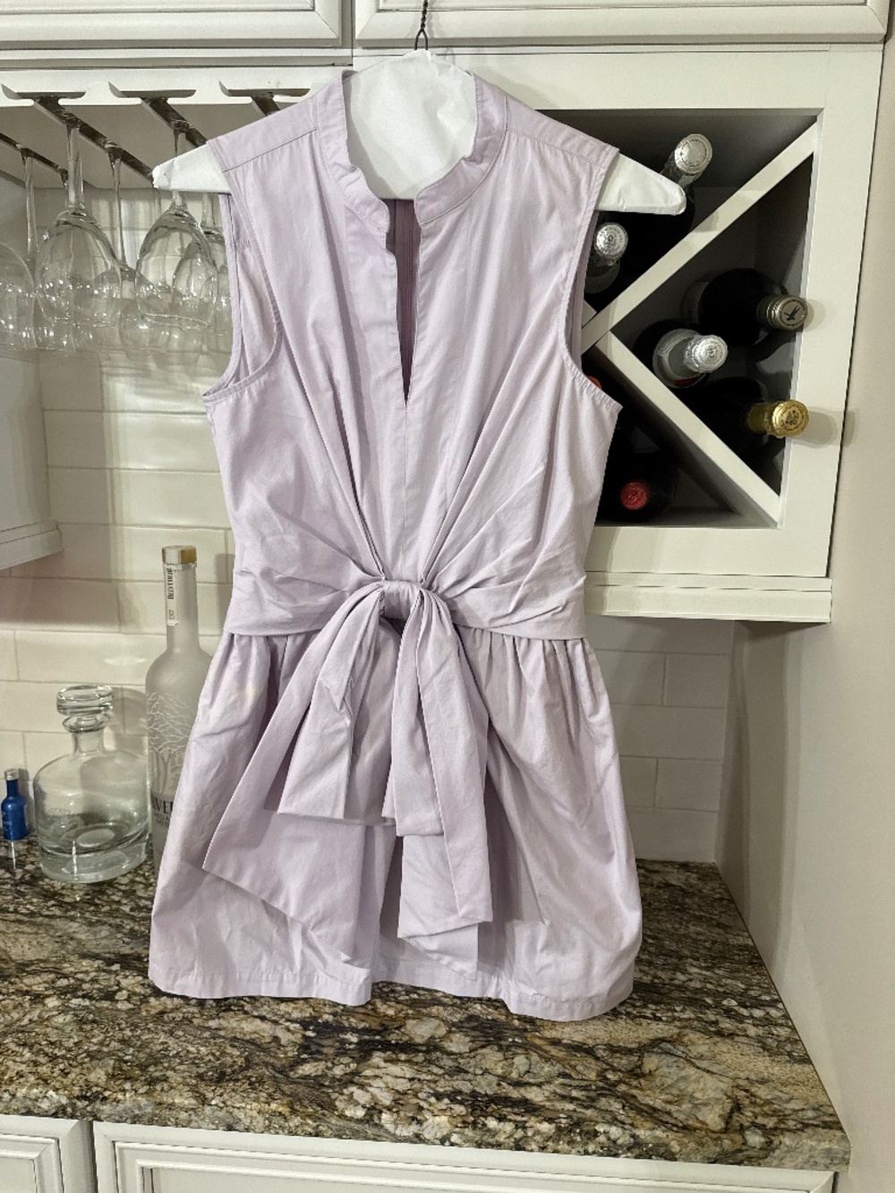 Short, light purple dress